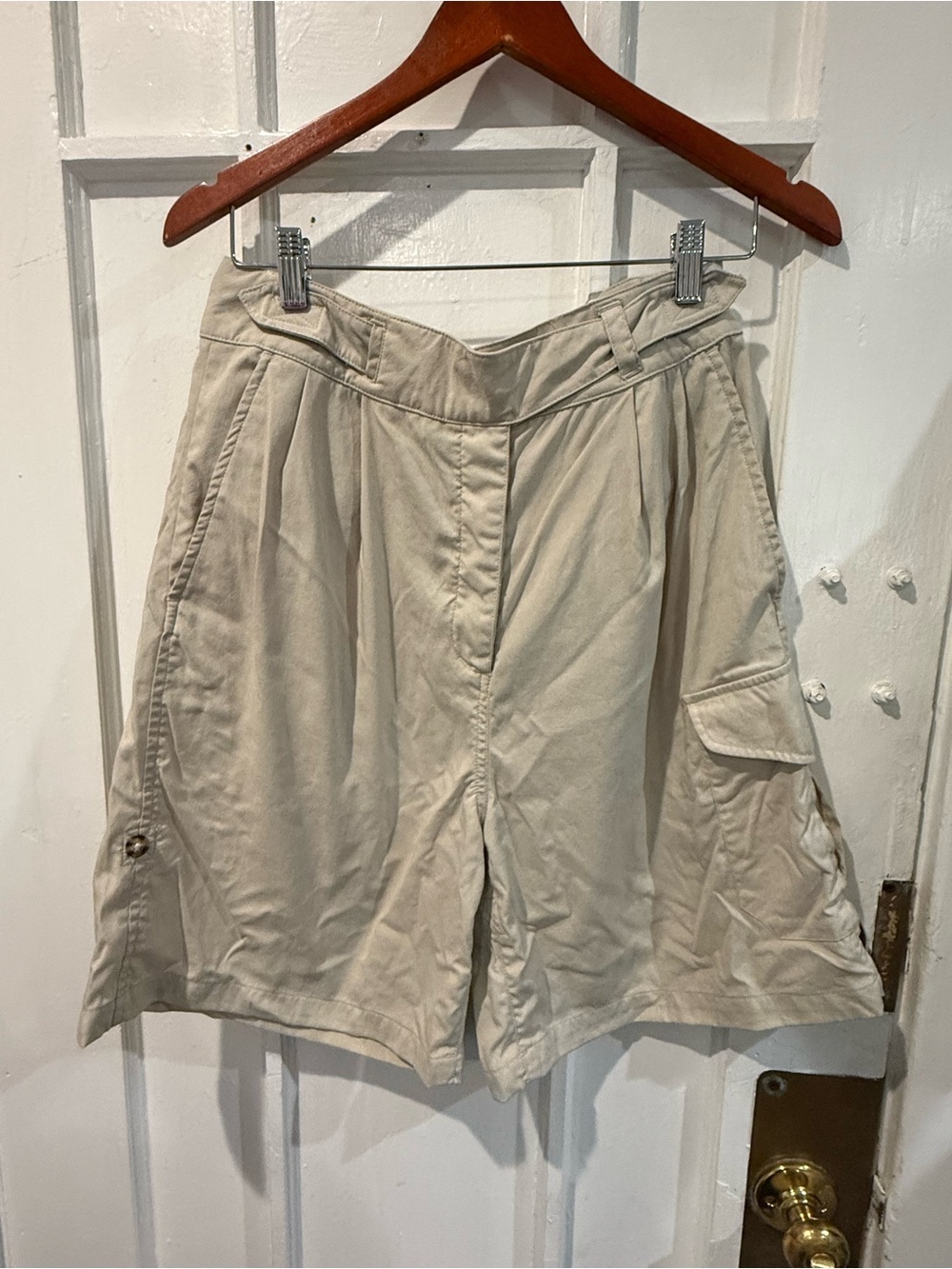 The North Face Beige High-Waist Cargo Bermuda Shorts